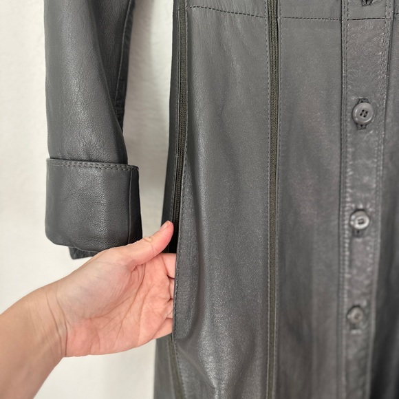 Vintage Imperial gray leather trench coat - Picture 12 of 13